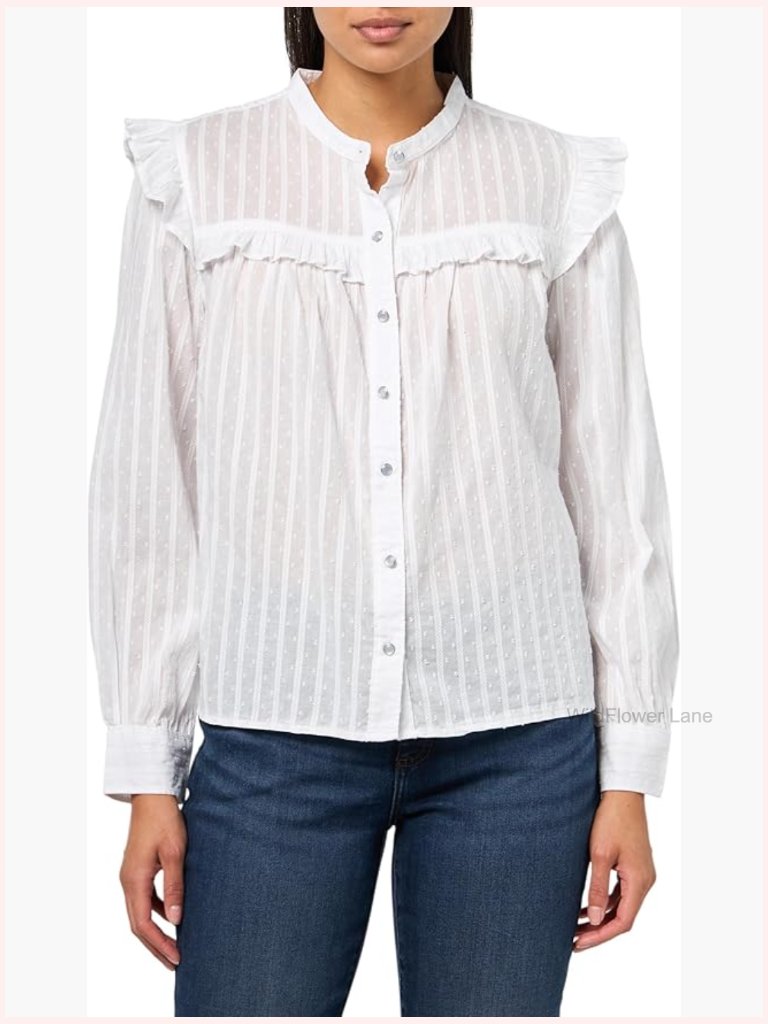 Long Sleeve Button Down Blouse With Collar